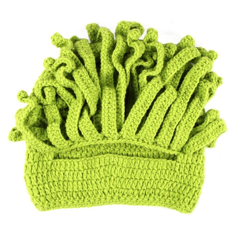 Kafeimali Men's Head Barbarian Vagabond Beanie Original Foldaway Beard Octopus Pirate Hats Bearded Caps (Green) - Image 5